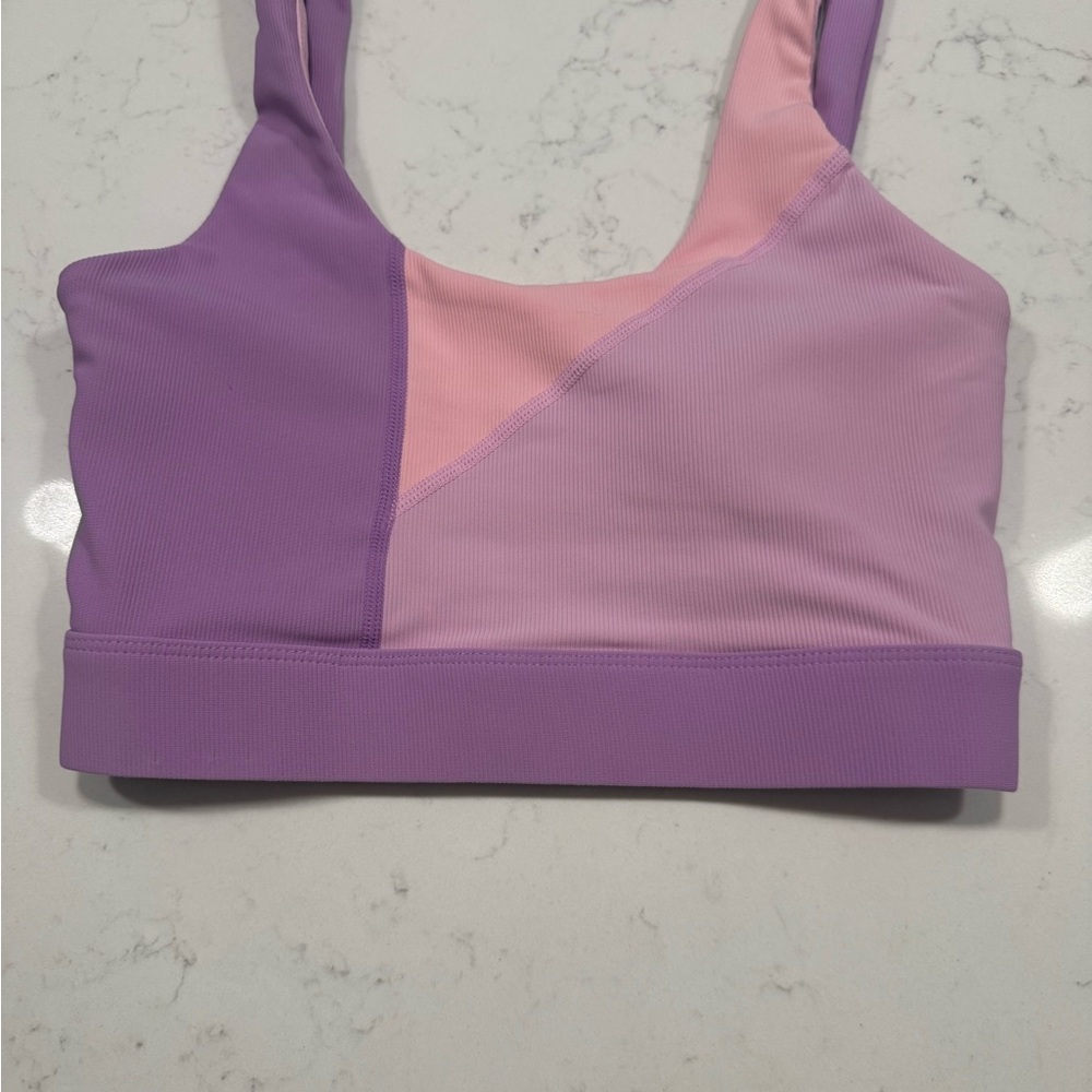 Wilo Womens Sports Bra Size XS Colorblock Pink Lavender  Athleisure Australia